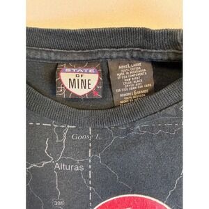 State of Mine Men's L Black California Map Graphic T-Shirt 100% Cotton